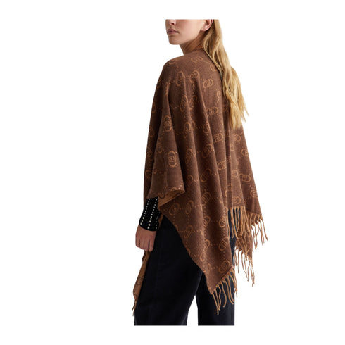 Liu Jo Poncho Poncho Donna con logo monogram Moro A24 - LIU.JO2F4015T0300 - 00533 - UNI - Francavilla Moda